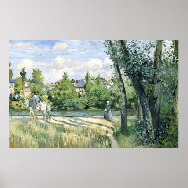 Poster Luz do sol na estrada, Pontoise Camille Pissarro (Frente)