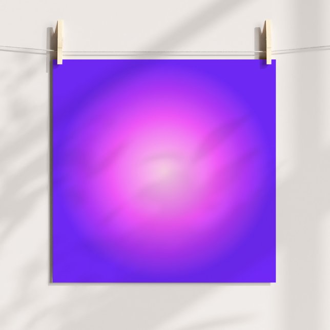 Poster Luz e Aura Violeta Rosa Quente Ombre (Light and Hot Pink Violet Aura Ombre Poster)