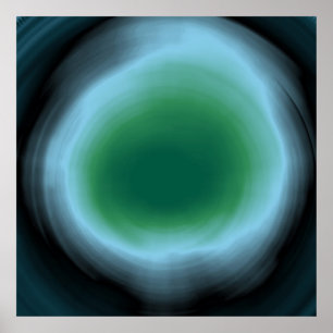 Póster Luz - pintura acrílica do abstrato azul da espira