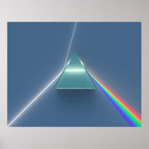 Póster Luz Refracting e refletindo de prisma ótico