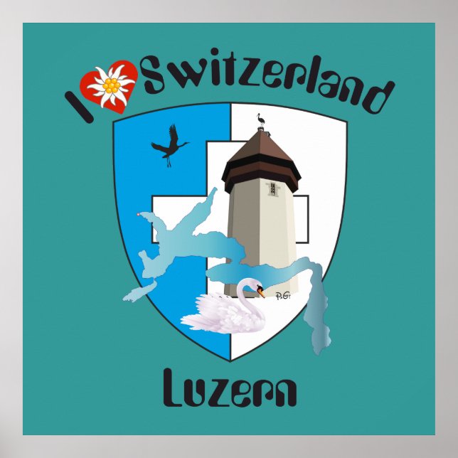Poster Luzern Schweiz Suiça (Frente)