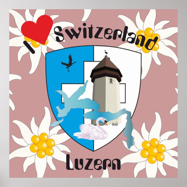 Póster Luzern Schweiz Suiça (Frente)