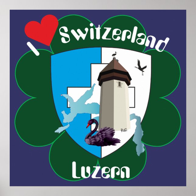 Póster Luzern Schweiz Suiça (Frente)