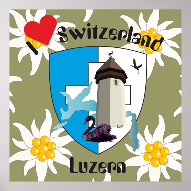 Póster Luzern Schweiz Suiça (Frente)