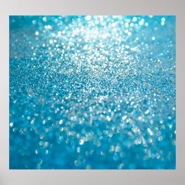 Poster Luzes azuis abstrato, fundo artístico. (Frente)