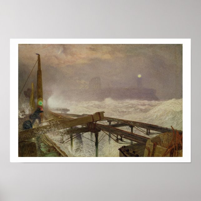Póster Luzes Azuis, Píer de Teignemouth - Iluminação das  (Frente)