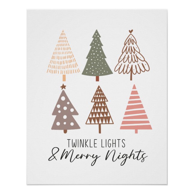 Póster Luzes Brilhantes E Noites De Feliz Do Xmas (Frente)