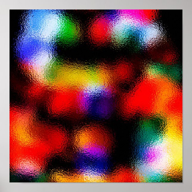 Poster Luzes da árvore de Natal através da janela do fosc (Frente)