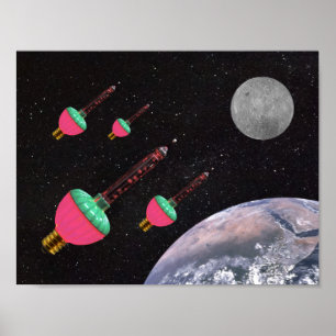 Póster Luzes da bolha no espaço