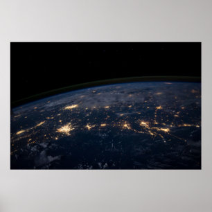 Poster Luzes Da Cidade Do Sul Dos Estados Unidos.