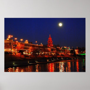 Póster Luzes da Kansas City Plaza sob uma Lua Cheia