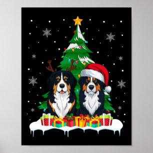 Poster Luzes De árvore De Natal Do Cão De Montanha De Ber