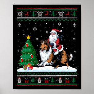 Poster Luzes de Árvore de Natal Feias Papais noeis Andand