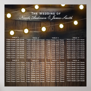 Poster Luzes de Barril de Madeira Gráfico de Assentos de