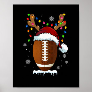 Poster Luzes de Bola de Futebol Natal Engraçadas Esportes