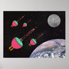 Póster Luzes de bolhas no espaço