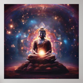 Poster Luzes de cicatrização Meditando Buda