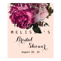 Luzes de Corda Flores Bordeaux chá de noiva