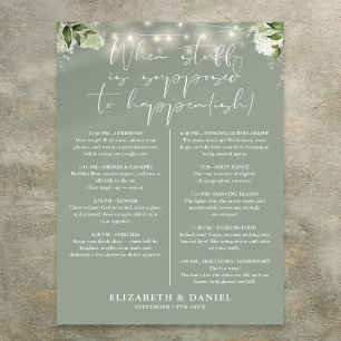 Poster Luzes de Corda Verde Salvia Floral Itinerário de C