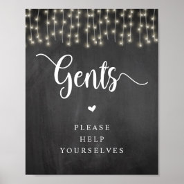 Poster Luzes de Cordas Russas, Chalkboard, Gents Washroom