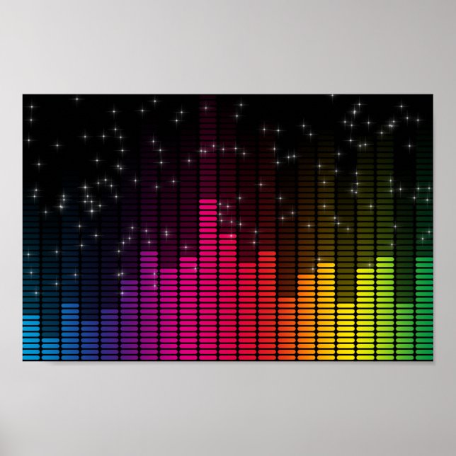 Poster Luzes de Discoteca Equalizador Volume de Música (Frente)