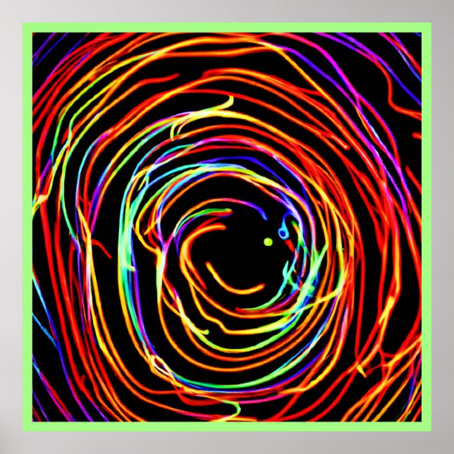 Poster Luzes de espiral brilham (Frente)