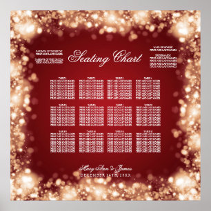 Poster Luzes de Espumação do Gráfico de Casamento Dourado