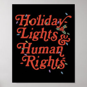 Poster Luzes de Feriado e Direitos Humanos Natal Divertid