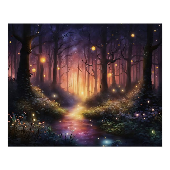 Póster Luzes de Firefly na Floresta Whimal (Frente)