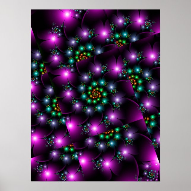 Poster Luzes de Flor em Espiral (Frente)