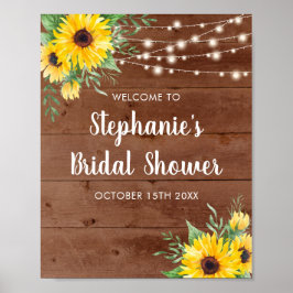 Poster Luzes de girassol russas Chá de panela de madeira