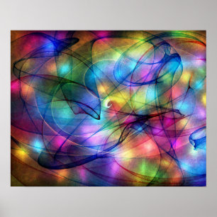 Poster luzes de incandescência do arco-íris