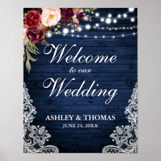 Poster Luzes de madeira azul russa de casamento Luzes de 