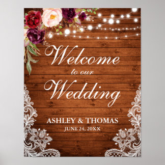 Poster Luzes de madeira russa de casamento Luzes de renda