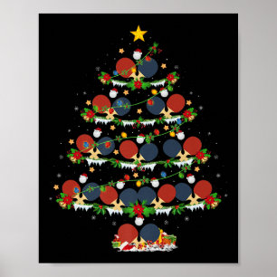 Poster Luzes de Natal Árvore de Natal Tênis de Mesa Srts