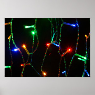 Poster Luzes de Natal coloridas personalizáveis