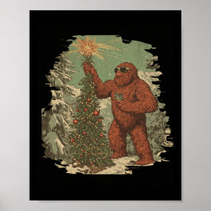 Poster Luzes de Natal da Árvore de Natal do Pé Grande Tar