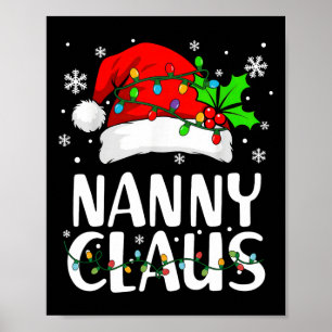 Poster Luzes de Natal da Babá Claus Família de Pijama Com