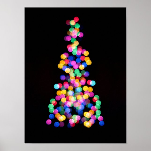 Poster Luzes de Natal Desfocadas (Frente)