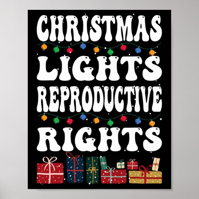 Poster Luzes de Natal Direitos Reprodutivos Pró-escolha F (Frente)
