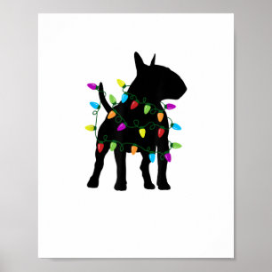 Poster Luzes de Natal do Bull Terrier Dog