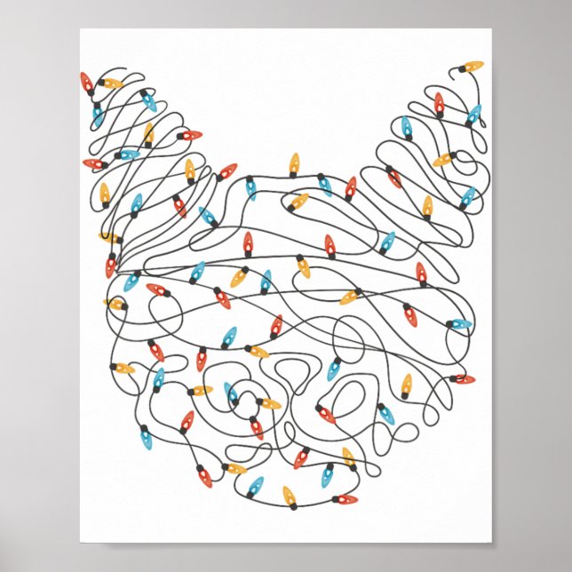 Poster Luzes de Natal Gato - Natal Engraçado (Frente)