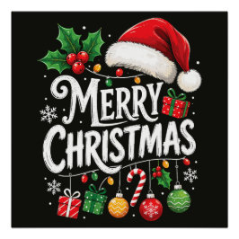 Póster Luzes de Natal Santa Feliz Natal Feriado
