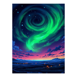 Póster Luzes de norte mágicas