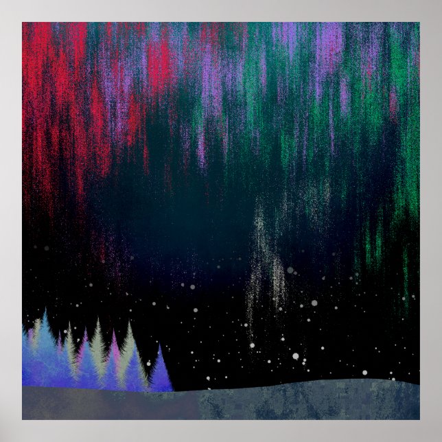 Poster Luzes de norte Paisagem Contemporânea (Frente)