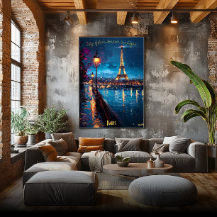 Poster Luzes de Paris ao Crepúsculo - Arte Romântica Notu