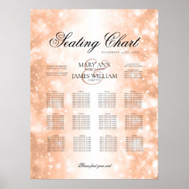 Póster Luzes de Shimmer Douradas do Gráfico de Casamento