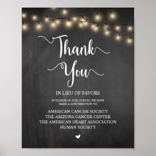 Poster Luzes de String, Donação de Casamento, Contribuiçã