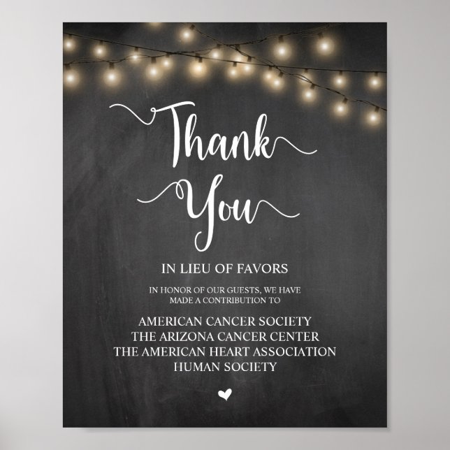 Poster Luzes de String, Donação de Casamento, Contribuiçã (Frente)