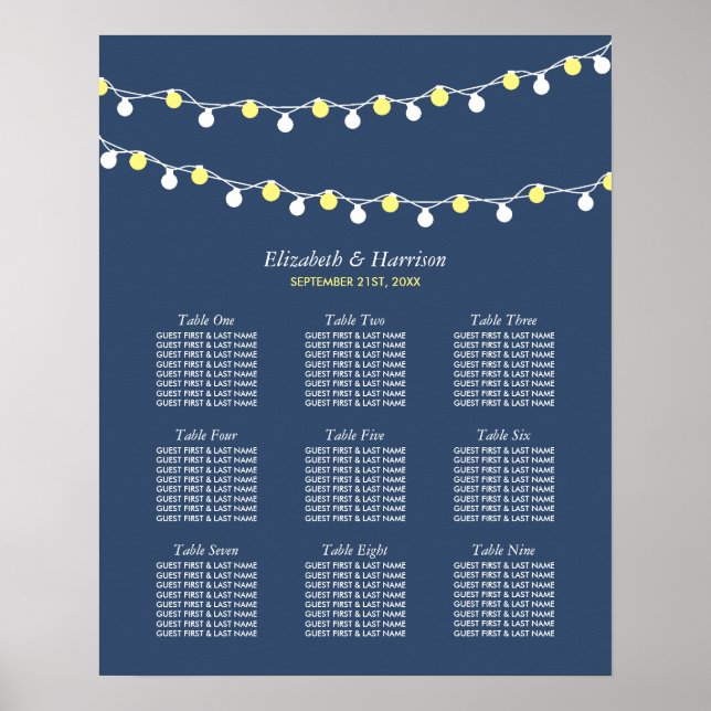 Poster Luzes de string modernas, gráfico de assento amare (Frente)